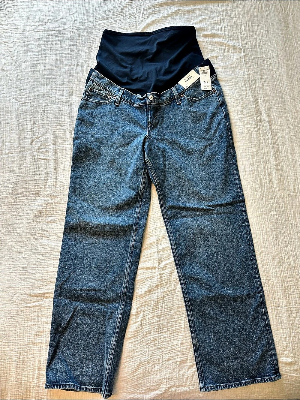 Abercrombie & Fitch Maternity Baggy Jeans Straight Leg Blue Jeans NWT
